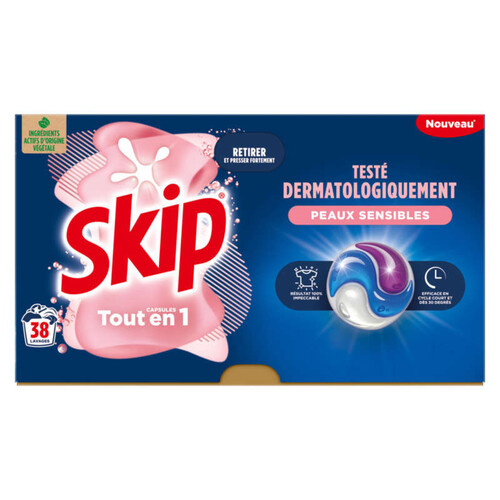 Skip Lessive Capsules 3-En-1 Sensitive x38