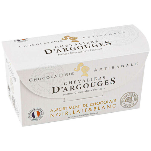 Les Chevaliers D'argouges Assortiment Chocolats Noir Lait Et Blanc 175g