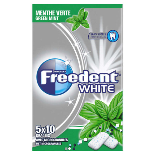 Freedent White Chewing-gum à la menthe verte sans sucres 70g