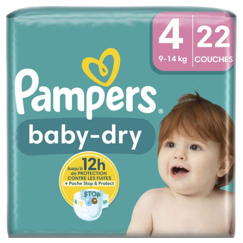 Pampers Couches Baby Dry T4 x22