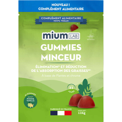 Mium Lab x42 gummies minceur goût pomme vanille 126g