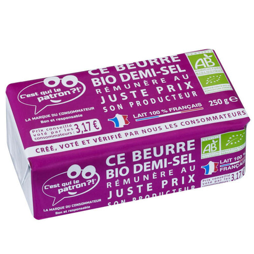 C'est Qui Le Patron Beurre Demi Sel Bio 250gr