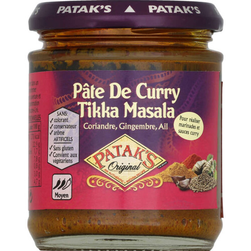 PATAKS Pâte de curry pour Tikka Masala en pot 165g