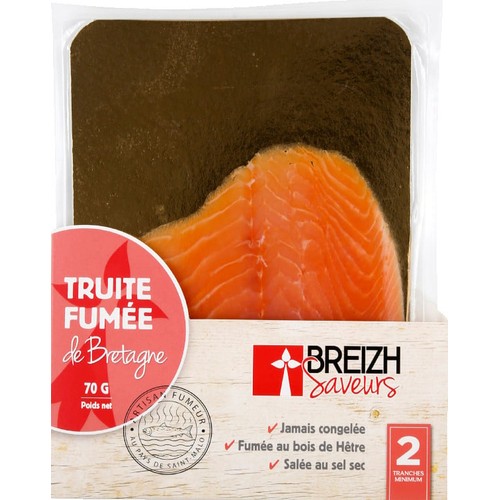 Breih Saveur Truite de Bretagne Fumée 2 Tranches 70g