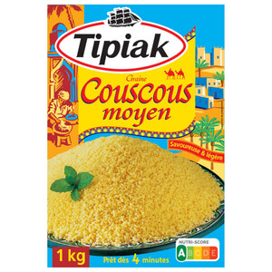 Tipiak Couscous Moyen Prêt en 4min 1Kg