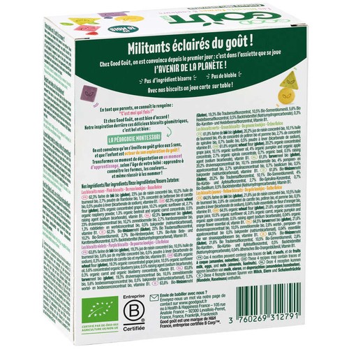 Good Goût Baby Biscuits de Couleurs Bio Dès 10 Mois 80g