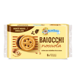 Mulini bianco biscuits baiocchi nocciola snack 336g