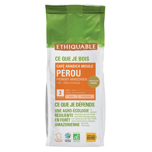 Ethiquable Café Moulu Pérou Bio 250g