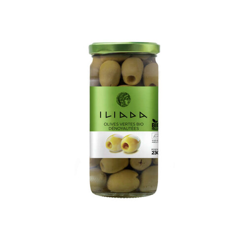 Iliada Olives Vertes Bio Dénoyautées 130g