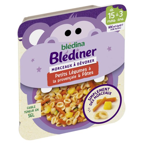 Blédina Petit plat morceaux à dévorer petits légumes à la provençale et pâtes, de 15 à 36 mois, 200g