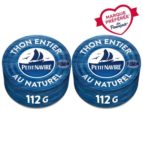 Petit Navire Thon Naturel Albacore boîtes 2x112g