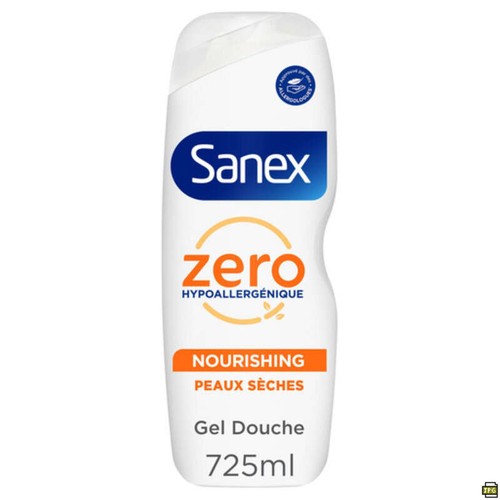 Sanex Zero Gel douche Corps-Visage-Cheveux Sèche 725ml