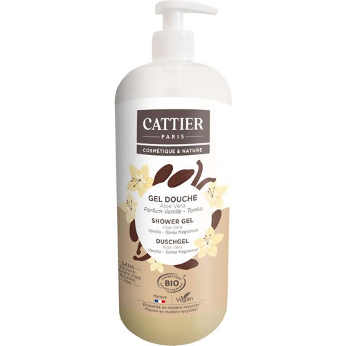 Cattier Gel Douche parfum vanille et tonka 1L