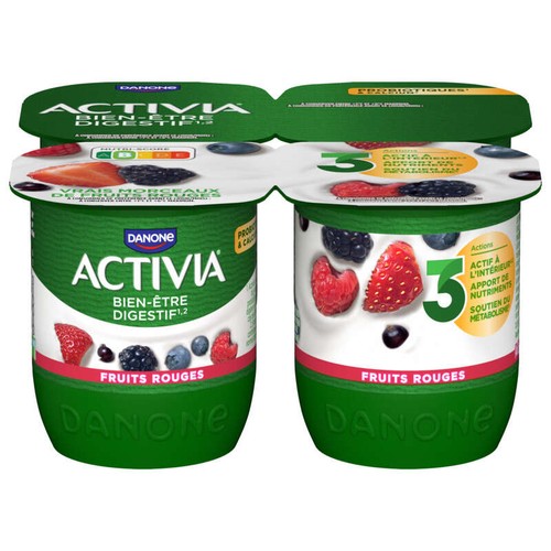 Activia Yaourt aux fruits mûre-framboise bifidus 4x125g