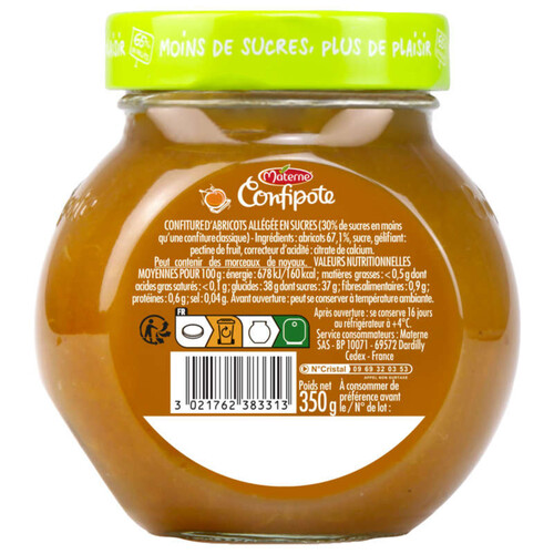 Confipote Confiture d'abricot 65% de fruits 350g