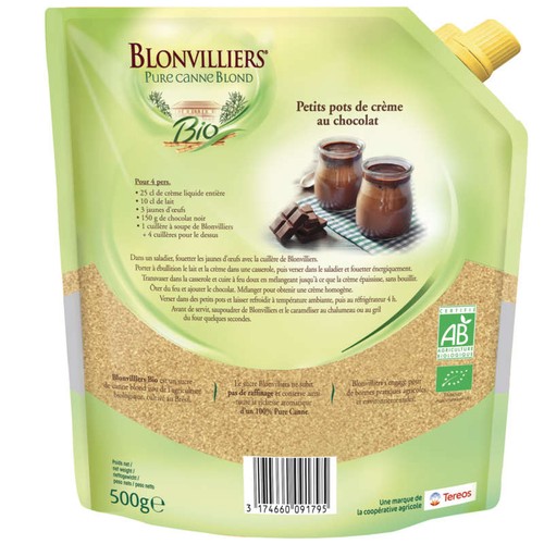 Blonvilliers Sucre roux de canne Bio le pack de 500g
