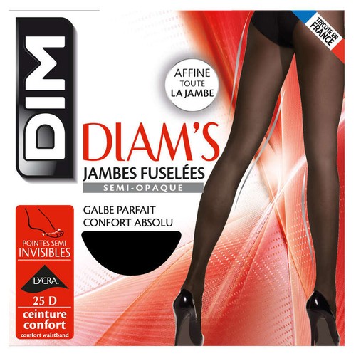 Collant Jambes Fuselées, Noir, 25D, Diam'S DIM - T1