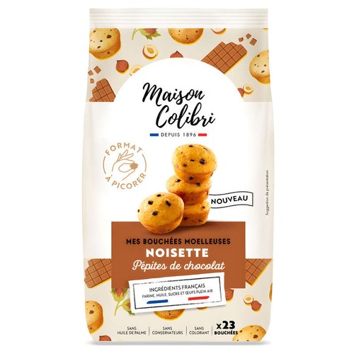 Colibri Mes bouchées moelleuses noisettes pépites de chocolat 230g