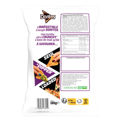 Doritos Chips Tortilla Goût Paprika 160g