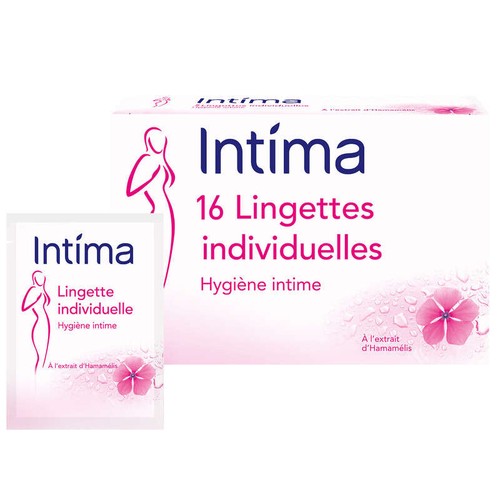 Intima Lingettes Individuelles Hygiène Intime Hamamélis x16