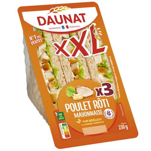 Daunat XXL poulet rôti et mayonnaise 230 g