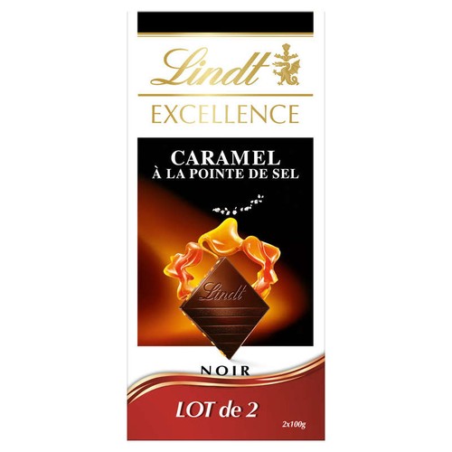 Lindt Excellence Chocolat Noir Caramel Fleur de sel 2x100g