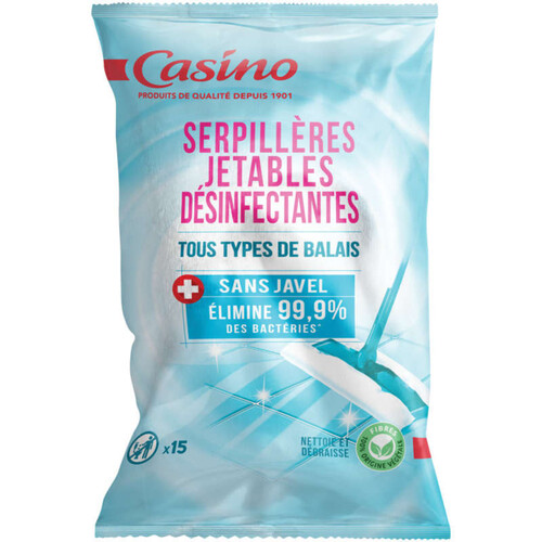 Casino Serpillères jetables - Désinfectantes - x 15