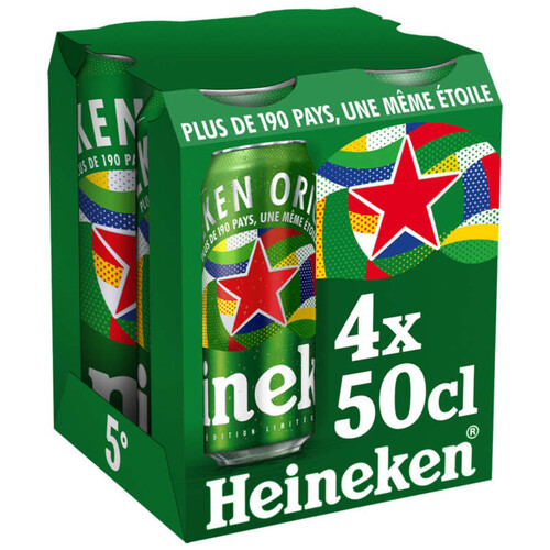 Heineken bière blonde en canettes 4 x 50cl