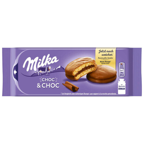Milka Choc & Choc Gâteaux fourrés et nappage Chocolat 175g