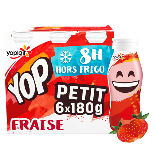 Yoplait ptit yop fraise yaourt a boire bouteilles 6x180gr