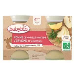[Par Naturalia]  Babybio Petits Pots Pomme d'Aquitaine Verveine Dès 4 Mois 2x130g