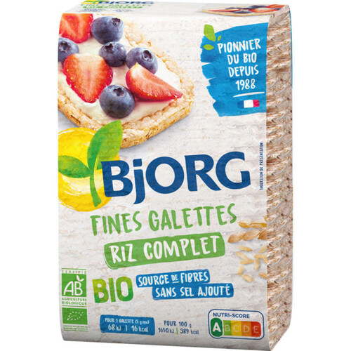 Galettes de riz complet Bio sans gluten Origine France