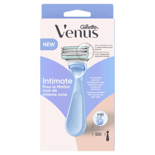 Gillette Venus Intimate Pour Le Maillot, Rasoir, 1 Manche + 1 Recharges De Lames De Rasoir
