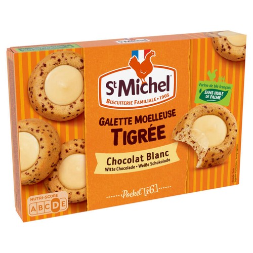 St Michel Galette moelleuse tigrée Chocolat blanc 180g