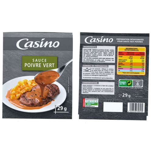 Casino Sauce déshydratée - Poivre vert - 29g