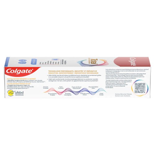 Colgate  Dentifrice Blancheur Total Active 75ml