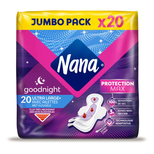 Nana Ultra Serviettes Hygiéniques Goodnight Jumbopack x20