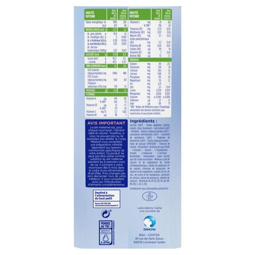 Galliagest lait premium 1 de 6-12 mois 820g
