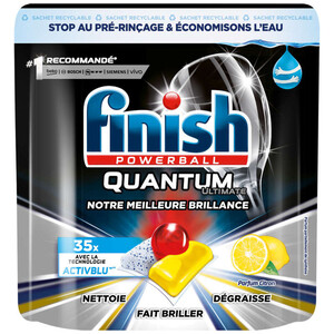 FINISH Tablette lave-vaisselle quantum citron 35 doses.