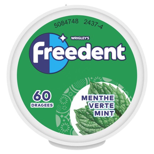 Freedent Dragées "Classique" Menthe Verte Boîte De 60 Dragées  - Ag50A -  84g