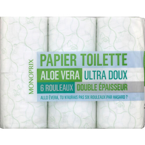 Monoprix Papier Toilette Aloe Vera Double Épaisseur X6