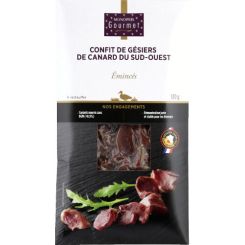 Monoprix Gourmet Emincé Gésiers Confits 120g