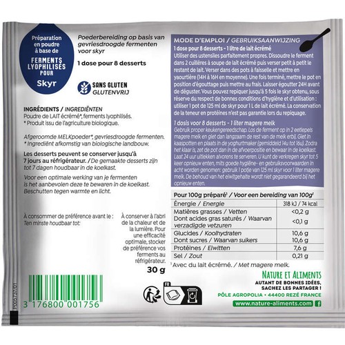 Natali Préparation ferments pour Skyr 30g