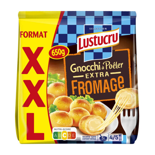 Lustucru Pâtes Fraîches Gnocchi à Pôeler Extra Fromage le sachet de 650g