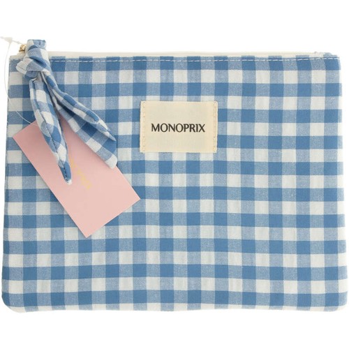Monoprix Vichy bleu Pochette plate
