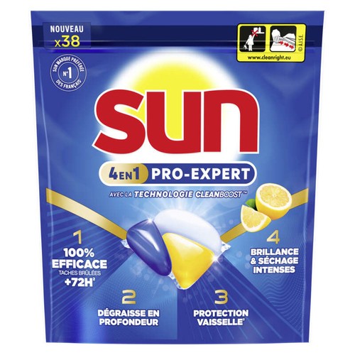 Sun Pro-Expert Capsules Lave-Vaisselle Citron 38 Lavages 570g