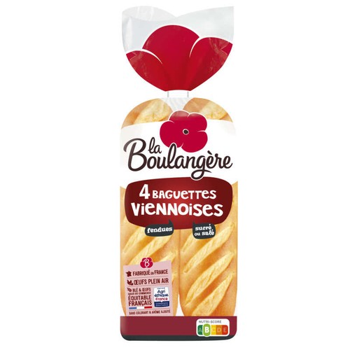 La Boulangère 4 Baguettes viennoises nature 340g