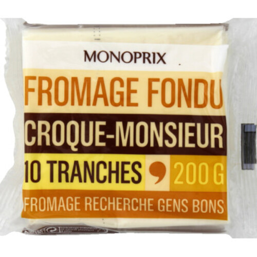 Monoprix fromage fondu croque monsieur 10 tranches 200g