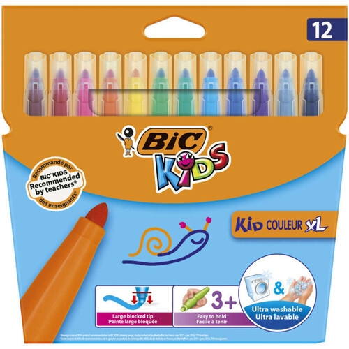 Bic Kids 12 Feutres De Coloriage Kid Couleurs Xl
