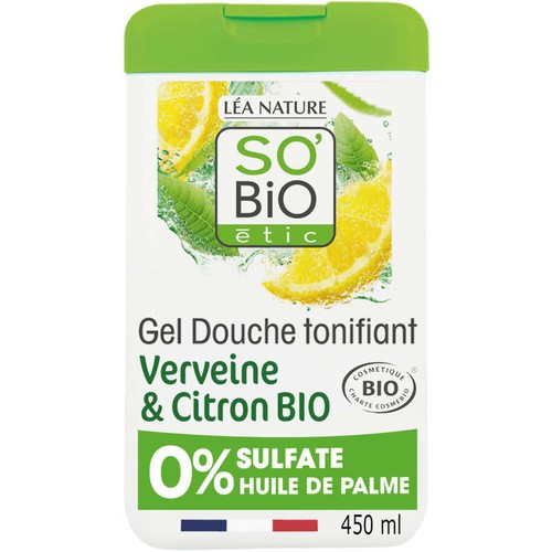 SO'BIO Gel Douche verveine & citron 450ml